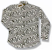 View Item New Chenaski Retro 60's Psychadelic Trip Waves Shirt Black / White 